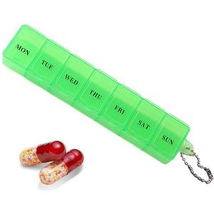 Pillendoosje 7 Dagen,Doorzichtige pillenorganizer voor op reis | Stofdichte medicijnorganizer, medicatie-organizer voor visolie, medicijnsupplementen, opslag