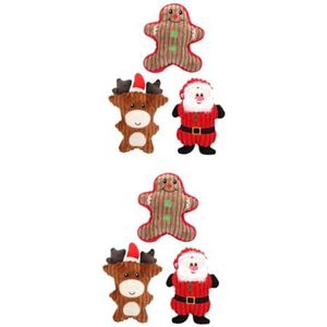 FRCOLOR 6 STK Piepend Speelgoed Voor Kerst Kerst Speelgoed Themberchaud-Pluche Huisdier Kauwspeelgoed Voor Honden Vulmiddel Hond