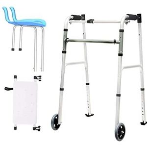 Lichtgewicht Aluminium Opvouwbare Standaard Walker met Armsteun Pad en Wielen Revalidatie Extra Wandelen Frame voor Senioren