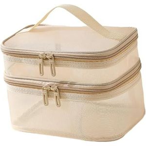 Draagbare reis-make-uptas, groot voor manicuresets, toiletartikelen, nagellak, Goud, Eén maat