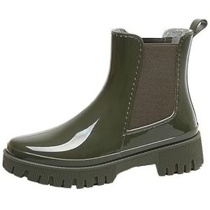 Tuinschoenen for dames, waterdichte regenlaarzen for dames - comfortabel interieur, brede kuitlaarzen for dames - gemakkelijk aan en uit te trekken(Army Green_36)