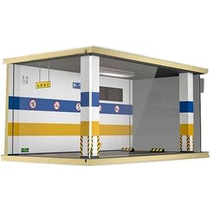 Simulatie parkeergarage 1/18 garagescène houten parkeerplaats simulatie automodel stofkapornamenten (Color : 1/18 yellow blue)