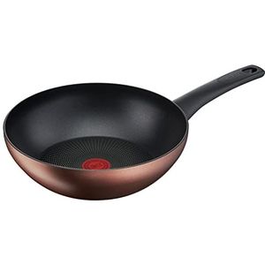 Tefal G25319 Resource wokpan 28 cm | Titanium Pro antiaanbaklaag | thermisch signaal | duurzaam | geschikt voor inductie | voor alle warmtebronnen | eenvoudig te reinigen | zwart/koper