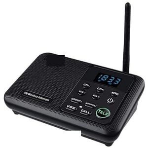 Draadloze intercoms, 22-Kanaals FM Draadloze Intercoms Thuis Huis Zakelijk Kantoren Kamer naar kamer Bellen & Talking System 1 mijl lange afstand(2 Unit Black)