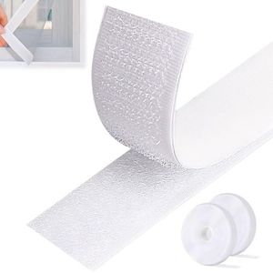 Zyluniy - Klittenband - Wit - Dubbelzijdig Zelfklevend - 20 mm - 8 m