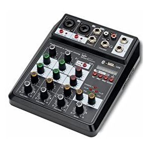 Audio DJ-mixer Professionele geluidsmixer 4-kanaals 48V fantoomvoeding Reverb FX DJ-mengpaneel USB-speler Muziek Stereo Podcast-apparatuur