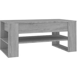 vidaXL Salontafel 102x55x45 cm bewerkt hout grijs sonoma eikenkleurig, bijzettafel, salon tafel, koffietafel, tafel, woonkamer tafel, koffie tafel