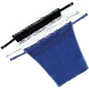 Metyou 3-delig kanten clip-on mockhemdje, beha-inzetstuk, bedekkend vest met bescheidenheidspaneel, one size