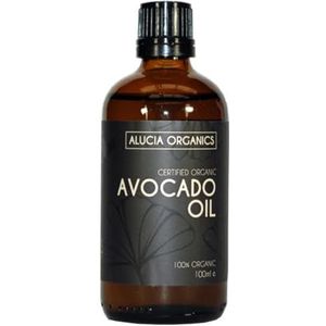 Alucia Organics Gecertificeerde Biologische Avocado Olie (Avocado Oil) 100ml - puur, natuurlijk, koudgeperst, voor huid, gezicht, lichaam, massage
