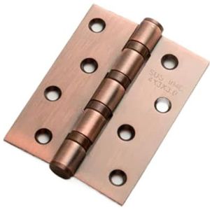 Deurscharnieren 2 stuks roestvrij staal scharnier zwart goud stil lager engineering ondersteuning deur en raam scharnier hardware accessoires 10 cm (kleur: rood brons)