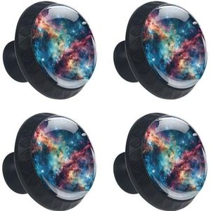 3,5 cm kast knoppen dressoir knoppen zwarte knoppen meubels handvat kristal glas lade trekt Galaxy Starry Sky 4 Pack