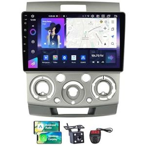Android 13 Autoradio 9 Duim Touch Display Voor Mazda BT-50 J97M 2006-2011 Met Draadloze Carplay Android Auto/4G WiFi/FM RDS DAB+/Buletooth 5.0/Bediening op het stuur + Camera en DVR(NF-6)