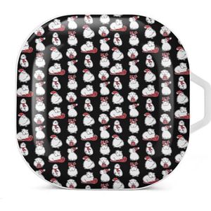 Witte Hamster Oordopjes Hoesje Compatibel met Samsung Hard Shell Beschermhoes Wit-Stijl