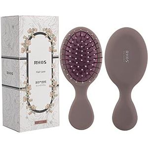 RHOS Mini-haarborstel voor vrouwen, mannen en kinderen - reisformaat haarborstel voor portemonnee, zak, rugzak-kleine kussen-peddelborstel met zachte haren, mini-ontklitterborstel voor alle haartypen