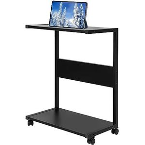 OHMG Computertafel met wieltjes, in hoogte verstelbaar bureau, laptoptafel, in hoogte verstelbaar, draagbare bureautafel