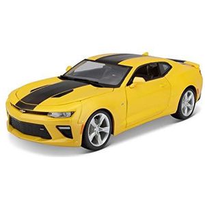 Maisto Chevrolet Camaro SS 'Bumblebee': modelauto met vering, schaal 1:18, deuren en motorkap beweegbaar, kant-en-klaar model, bestuurbaar, 24 cm, geel