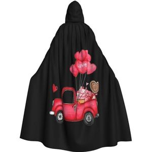 NEZIH Romantische vrachtwagen hart ballon capuchon mantel voor volwassenen, carnaval heks cosplay gewaad kostuum, carnaval feestbenodigdheden, 190 cm