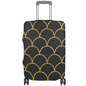 BALII Zwarte Glitter Zeemeermin Achtergrond Trolley Case Beschermende Cover Elastische Bagage Cover Past 18-32 Inch Bagage