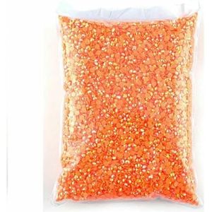 Bulk Jelly Color AB Transparant AB 2mm, 3.0mm, 4.0mm, 5mm, 6mm Facetten FlatBack Hars Strass Nail Art Kledingdecoratie-Oranje AB-3.0mm SS10-10000 stuks