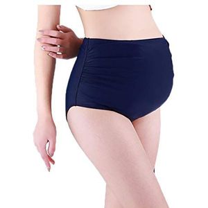 Vrouwen Zwangerschap Zwembroek Effen Kleur Bikini Tankini Badpak Zwanger Slip Separates, Zwart, XXL