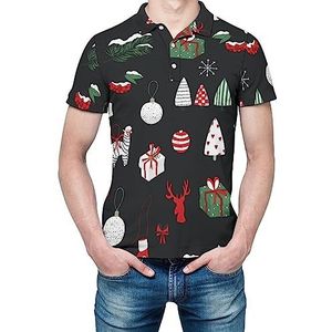 Merry Christmas patroon heren shirt met korte mouwen golfshirts normale pasvorm tennis T-shirt casual business tops