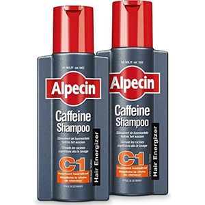 Alpecin Cafeïne Shampoo C1 2x 250ml | Voorkomt en Vermindert Haaruitval | Energizer voor Sterk Haar | Natuurlijke Haargroei Shampoo voor Mannen