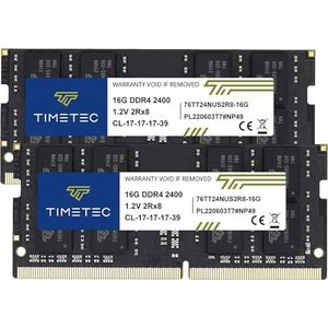 Timetec 32GB KIT (2x16GB) DDR4 2400MHz PC4-19200 Non-ECC Unbuffered 1.2V CL17 2Rx8 Dubbele rang 260 Pin SODIMM Laptop Notebook PC Computer Geheugen RAM Module Upgrade (32GB KIT (2x16GB))