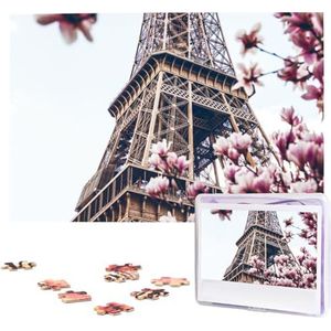 Eiffeltoren bloesempuzzels gepersonaliseerde puzzel 1000 stukjes legpuzzels van foto's foto puzzel voor volwassenen familie