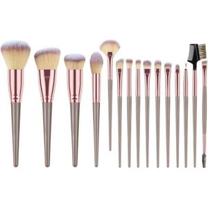 Multifunctionele Make-upborstel Make-upkwastenset 15 Stuks Make-upkwasten Blush Oogschaduw Blending Brush Set Oogmake-up Kwasten voor Dames(Blue,pink,black)