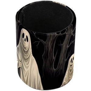 Halloween Specters Terreur Staande Etui, Leuke Ronde Pennenhouder Pouch Potlood Tas Make-up Borstel Dozen voor Schoolstudenten Kantoor Vrouwen Tieners Meisjes Jongens