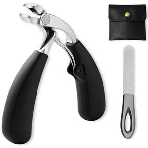 Nagelknipper Set, Nagelknipper voor dikke nagels, Toenail Clippers, Heavy Duty Grote Nagelknipper, 304 roestvrij staal nagelknipper, met nagelvijl en PU-zak, voor Vrouwen, Mannen en Senioren.
