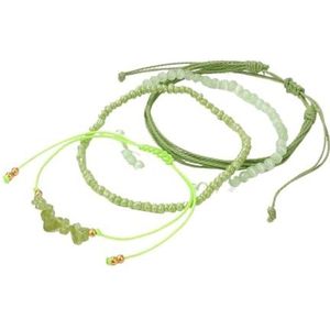 4-delige set oranje aventurijn kralen geweven touw armbanden verstelbare gevlochten armbanden geschikt for armband verjaardagscadeaus feestartikelen(Color:No.8 Green Cat Eye)