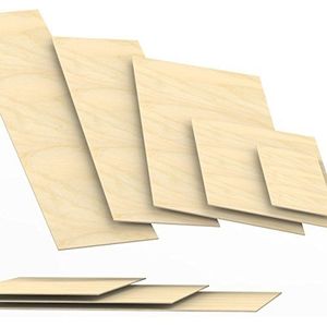 Multiplex-platen van berkenhout, op maat gezaagd, dikte: 3 mm, lengte: tot 150 cm
