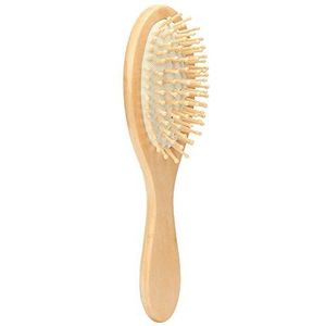 Massage Haarborstel, Kam, Hoge Kwaliteit voor Mannen en Vrouwen Krullend Haar Droog Maak Je Haar Nat Gezond Haarverlies, en Grijs Haar (Massief houten handvat + wit rubber)