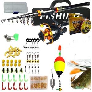 generic Telescopische Hengel | Telescopische Hengel en Reel Kit - Draagbare lichtgewicht kant-en-klare vistuigset, hengeltackle-combokits voor zoutwater, zoet water