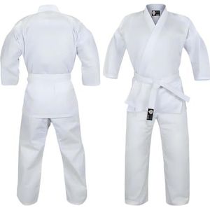 URBANSBEE Karate Gi Kimono, pak van wit katoen, professioneel trainingsuniform voor vechtsport, MMA, karate, taekwondo, mannen, vrouwen en kinderen