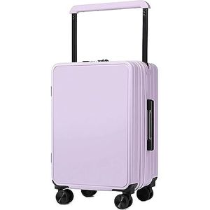 Cabinebagage Rolkoffer, USB Interface Koffers Trolley Bagage Universele Wielen TSA Douane Cijferslot Reiskoffer Handbagage (Color : Purple, Size : 26 in)