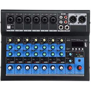 geluidsconsole, 8-kanaals digitale microfoon soundmixer console 48V Bluetooth krachtige professionele karaoke audiomixer versterker ideaal