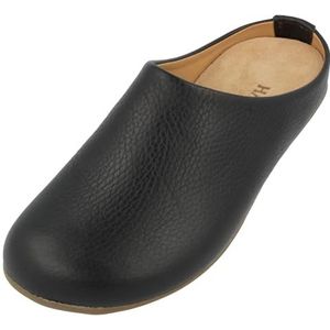 HAFLINGER Softino Softi Basico leren pantoffels, ballerina in eenvoudig design, Basico zwart, 43 EU