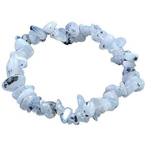 Lebensquelle Plus Armband met regenboog-maansteen, witte labradoriet, hoogwaardige edelstenen armband, 19 centimeters, Edelsteen, Maansteen