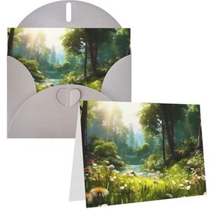 VTCTOASY Woodland Bloem Print Verjaardagskaart Blanco Wenskaarten Met Enveloppen Dank U Kaart Grappige Wenskaarten voor Verjaardag Bruiloft