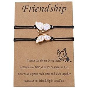 Vlinder Best Friend Vriendschapsarmband voor 2 meisjes, goud, zilver, kleur BFF, bijpassende vlinder, cadeau, H3X0 armband voor lange afstanden