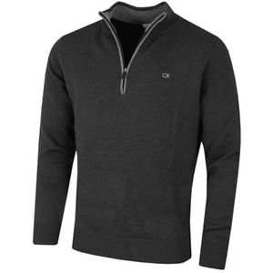 Calvin Klein Golf Heren Katoenen Trui - Antraciet - XL