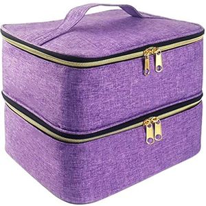 Nagellak Draagtas Draagtas Draagbaar voor Manicure Tools Gel Nail Polish, Paars, 25x20x19cm, als beschrijving