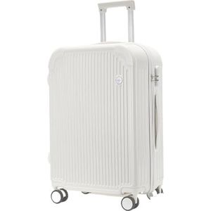 Koffer Wanxiang Stille wielbagage Reizen Instappen Wachtwoord Koffer Grote capaciteit Stevige verdikte bagage (Color : Milk White233, Size : 26 Inches)