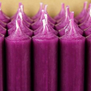 Bütic GmbH gekleurde staafkaarsen 180 mm x 22 mm, zeer zuivere kaarsen met restantvrije verbranding, kleur: aubergine, set van 2 stuks
