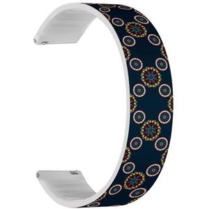 RYANUKA Solo Loop band compatibel met Ticwatch E3, C2 / C2+ (Onyx en platina), GTH/GTH Pro (vintage decoratief blauw) quick-release 20 mm rekbare siliconen band band accessoire, Siliconen, Geen