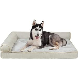 Orthopedisch hondenbed, ultracomfortabele hondenbedden voor grote, middelgrote en kleine honden, ademend en waterdicht hondenbed met waterdichte voering en antislipbodem,Wit,XL