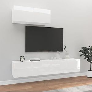 CBLDF 3-delige tv-kast set hoogglans wit ontworpen hout