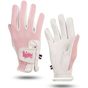 Dameshandschoenen Golfhandschoenen Microfiber Doek Ademend Mesh-doek met gaten op vinger Palm patchbescherming Gegrepen handschoenen Lederen Handschoenen Voor Dames (Color : PUPPY Pink A Pair, Size